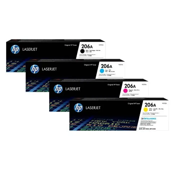 hp-206a-4color کارتریج لیزری اچ پی HP 206A – چهار رنگ YMCK